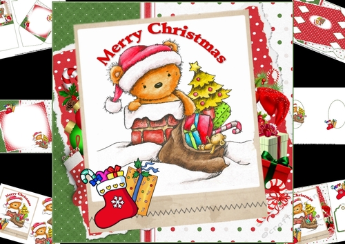 8x8 Santa ted goes down the chimney mini kit