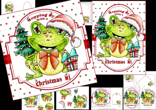 The cute Christmas frog 7x7 & A5 mini kit