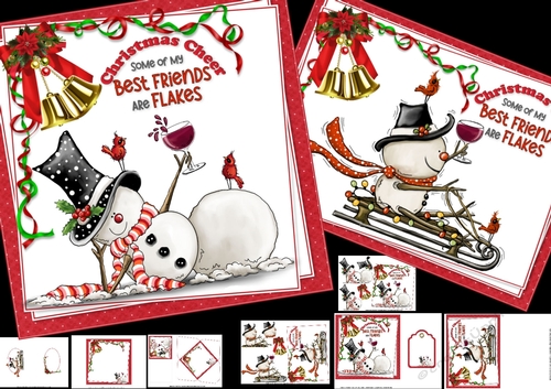 Flakey friends 7x7 & 5x7 mini kit