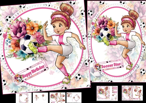 Ladies football star 7x7 and 5x7 mini kit