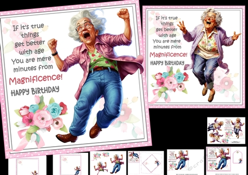 7x7 Magnificent birthday wishes choice of two mini kit
