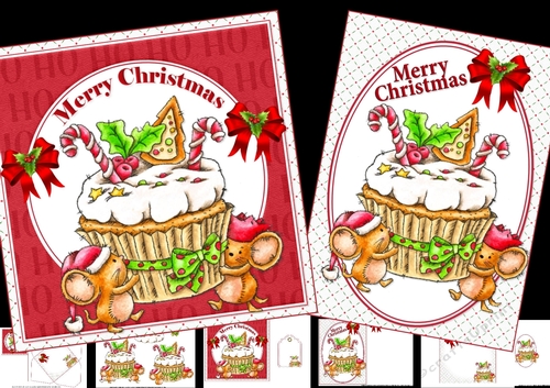 Cup cake Christmas wishes 7x7 &A5 mini kit