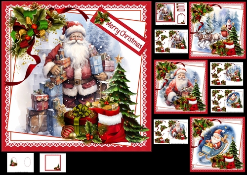 7x7 Christmas Santa choice of four mini kit