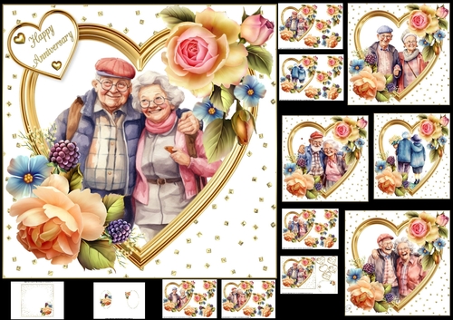 7x7 Golden oldies anniversary or valentine choice of five mini kit