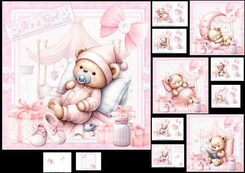 7x7 Its a girl choice of four mini kit