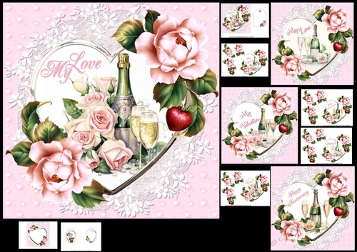 7x7 Roses for my love choice of four Valentine or anniversary mini kit