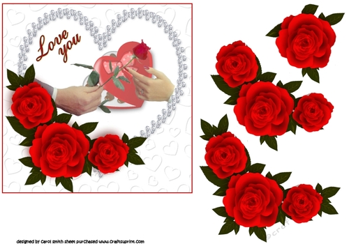 6x6 Love you, anniversary or Valentine