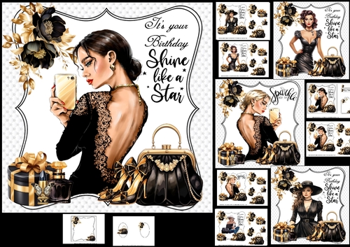 7x7 Shine like a star choice of four mini kit