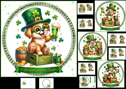 7x7 St Patricks day pups choice of four mini kit