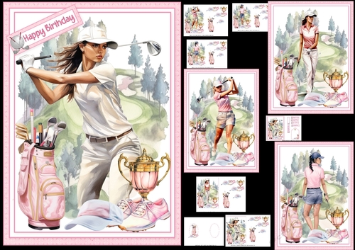 5x7 Golfing mum birthday/mothers day choice of four mini kit