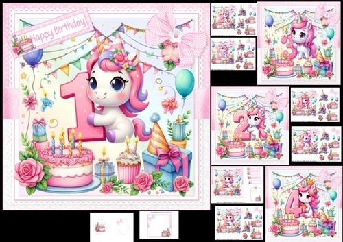7x7 Birthday girl age 1-5 mini kit