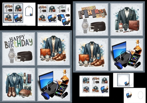 7x7 Dad in suits fathers day or birthday mini kit