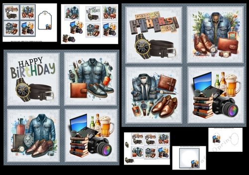 7x7 Dads in denim birthday or fathers day mini kit