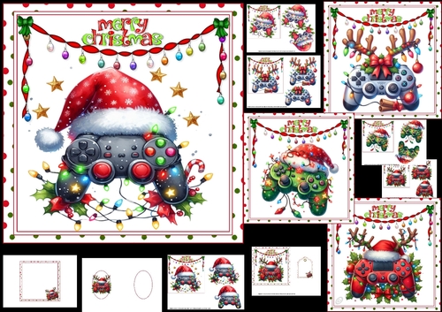 6x6 Gamer Christmas choice of four mini kit
