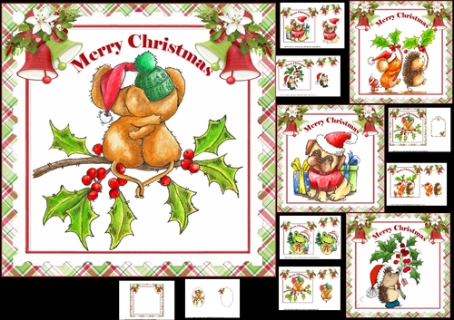 7x7 Christmas critters 2 choice of four mini kit 