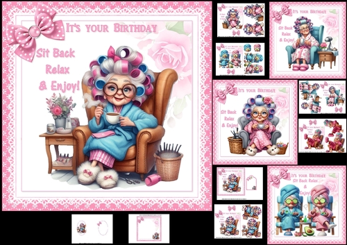7x7 Relax sit back enjoy your day choice of four mini kit