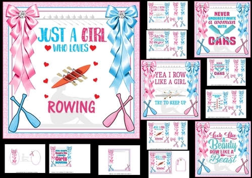 6x6 The girl loves rowing choice of four mini kit