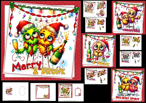 6x6 Christmas birds of joy choice of four mini kit 3