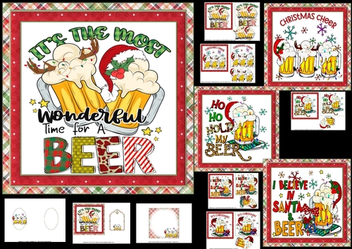 6x6 HO HO HO hold my choice of four beer mini kit 