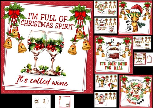 7x7 Christmas funnies choice of four mini kit