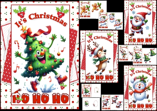 A5 Christmas happiness choice of four mini kit