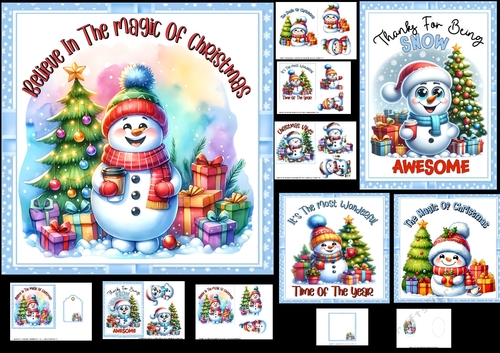 Snowman Christmas wishes 6x6 & A5 mini kit