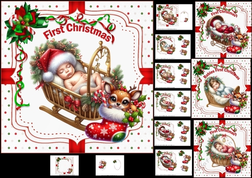 7x7 Babies first Christmas choice of four mini kit