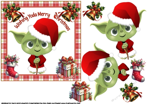 6x6 Yoda Christmas wishes