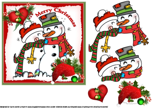 6x6 Snowman couple