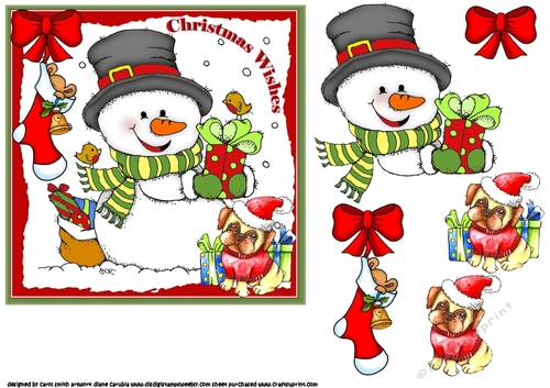 6x6 Snowman Christmas wishes