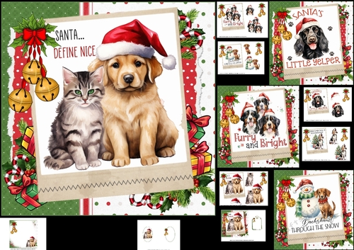 7x7 Christmas greetings from the pets choice of four mini kit
