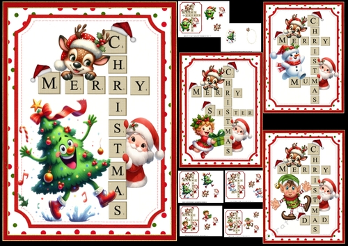 A5 Christmas scrabble choice of four mini kit