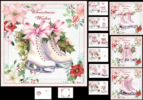 7x7 Christmas skates choice of four mini kit
