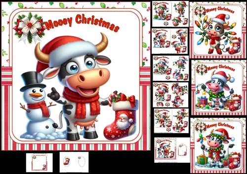 7x7 Mooey Christmas wishes choice of four mini kit