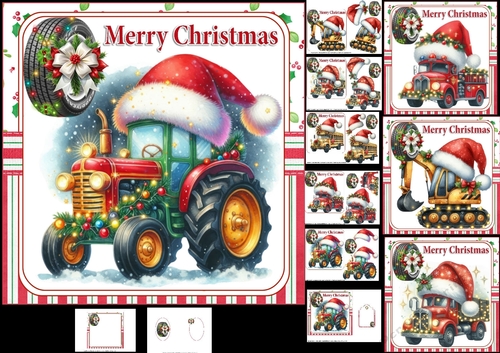 7x7 Christmas Trucks choice of four mini kit