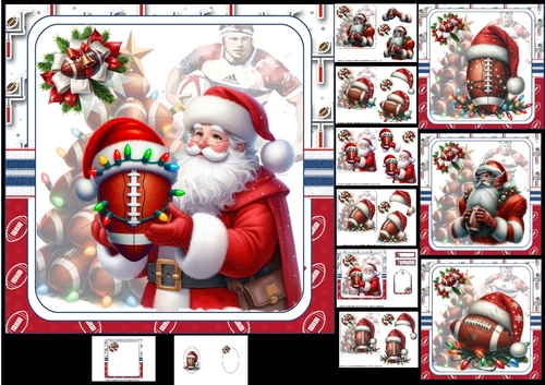 7x7 Christmas rugby choice of four mini kit