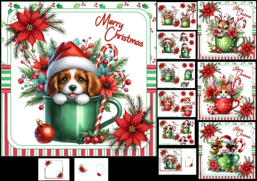 7x7 A cup of Christmas cheer choice of four mini kit
