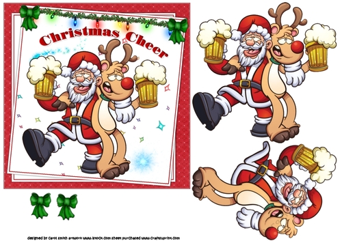 6x6 Santa and ruddy Christmas cheer