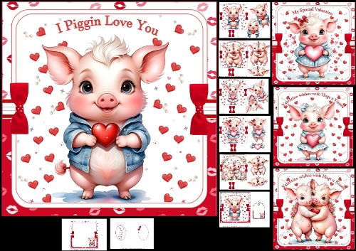 7x7 Hogs n kisses choice of four mini kit