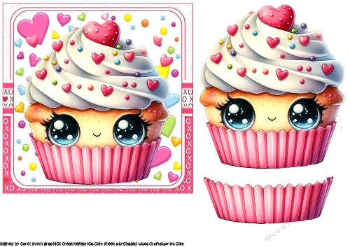 6x6 Cupcake valentine wishes