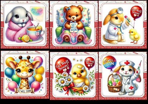 6x6 get well soon 2 choice of six mini kit