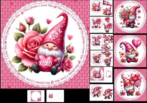 7x7 You gnome I love you choice of four mini kit