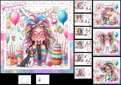 7x7 A girl and her dog choice of four mini kit