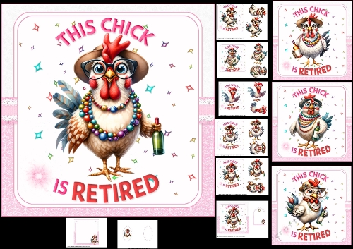 7x7 This chick is retired choice of four mini kit