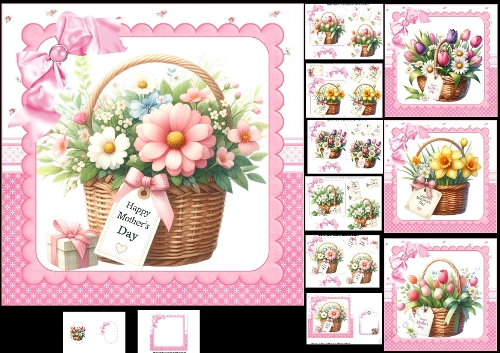 7x7 Mothers day basket choice of four mini kit