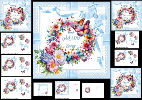 7x7 Best mother ever choice of four mini kit