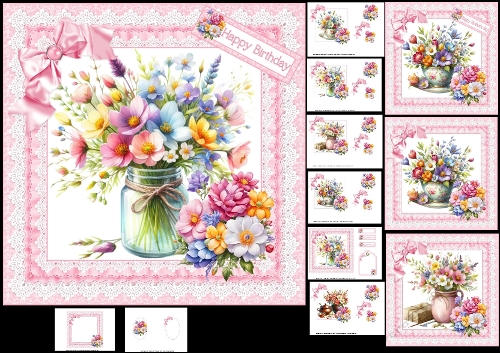 7x7 Flower vase choice of four mini kit