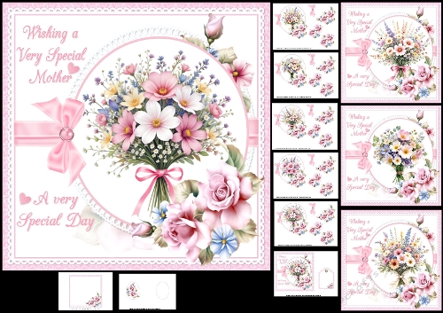 7x7 A bouquet for mother choice of four mini kit