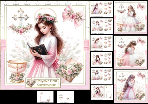 7x7 Girls first communion choice of four mini kit