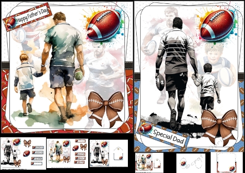 Rugby dad choice of 7x7 or A5 mini kit